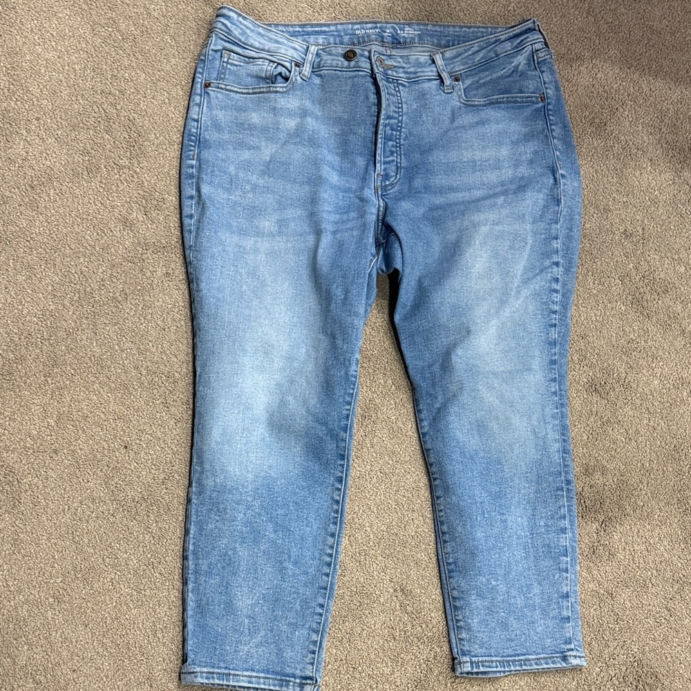 Old Navy Women's OG Straight High Rise Jeans Secret Smooth Pockets 18 Petite
